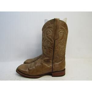 Soto Boots Mens Size 12 Brown Leather Cowboy Western Work Boots